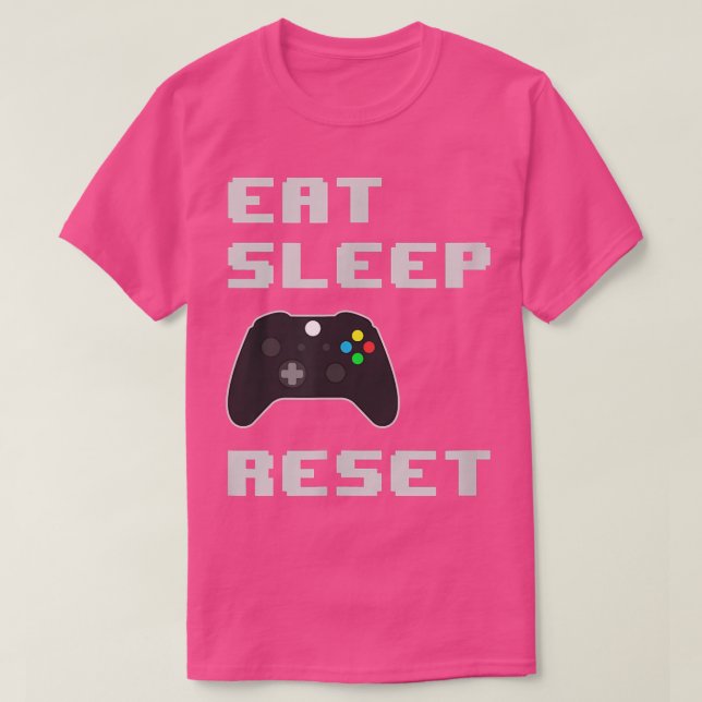 Eat Sleep Game Reset Repeat Video Game Fan  T-Shirt (Design Front)