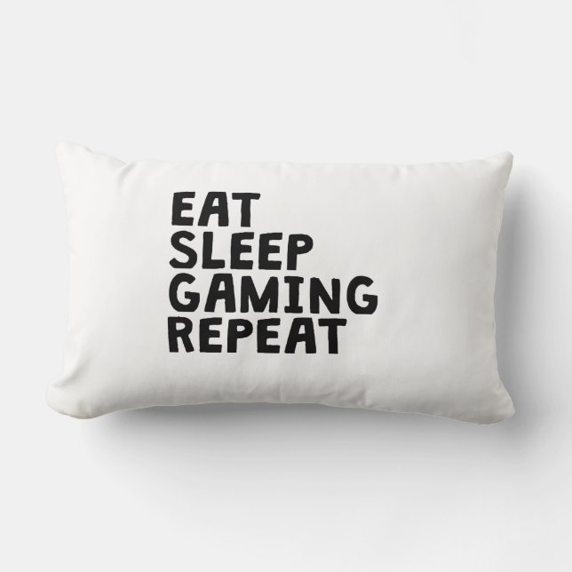 Eat Sleep Gaming Repeat Lumbar Cushion (Front)