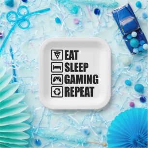 Eat Sleep Gaming Repeat - Perfect Gift for Game Paper Plate