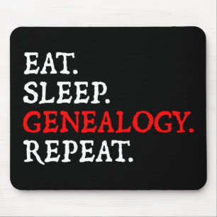 Eat. Sleep. Genealogy. Repeat. Mouse Pad