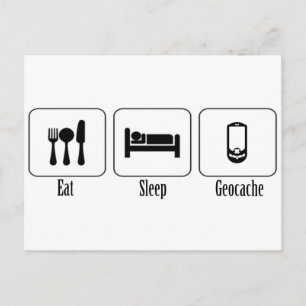 Eat, Sleep, Geocache Postcard