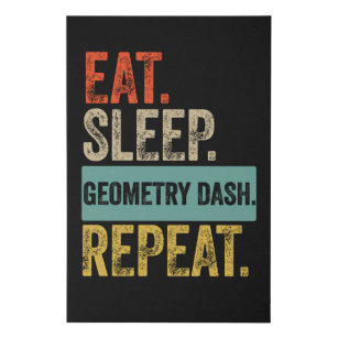 Eat sleep geometry dash repeat retro vintage faux canvas print
