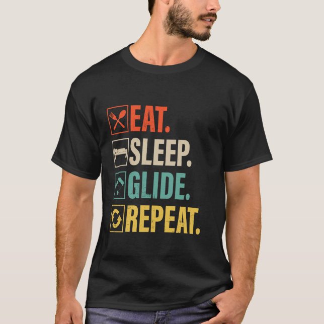 Eat Sleep Glide Repeat Paraglider - Parachtuting & T-Shirt (Front)