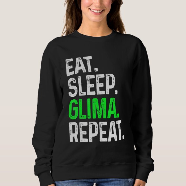 Eat Sleep Glima Repeat  Martial Arts Combat Sweatshirt (Front)