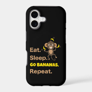Eat Sleep Go Bananas Repeat Funny Cute Animal Monk