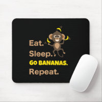 Eat Sleep Go Bananas Repeat Funny Cute Animal Monk