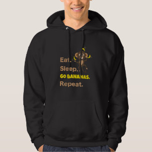 Eat Sleep Go Bananas Repeat   Funny Cute Monkey Hoodie