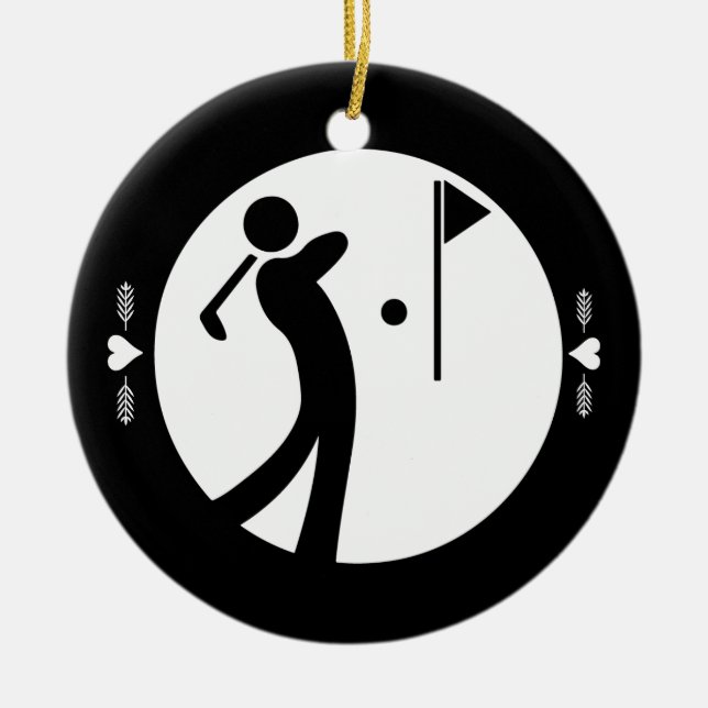 Eat Sleep Golf Ceramic Tree Decoration (Front)