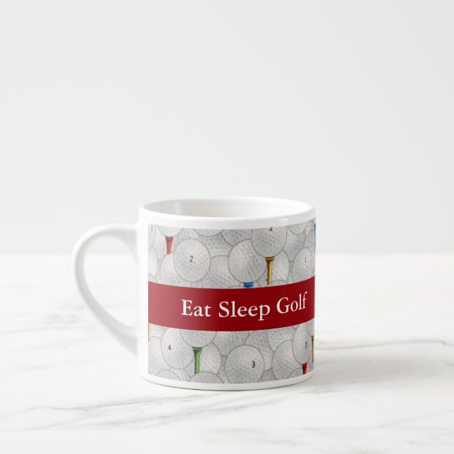 Eat Sleep Golf Espresso Cup (Left)