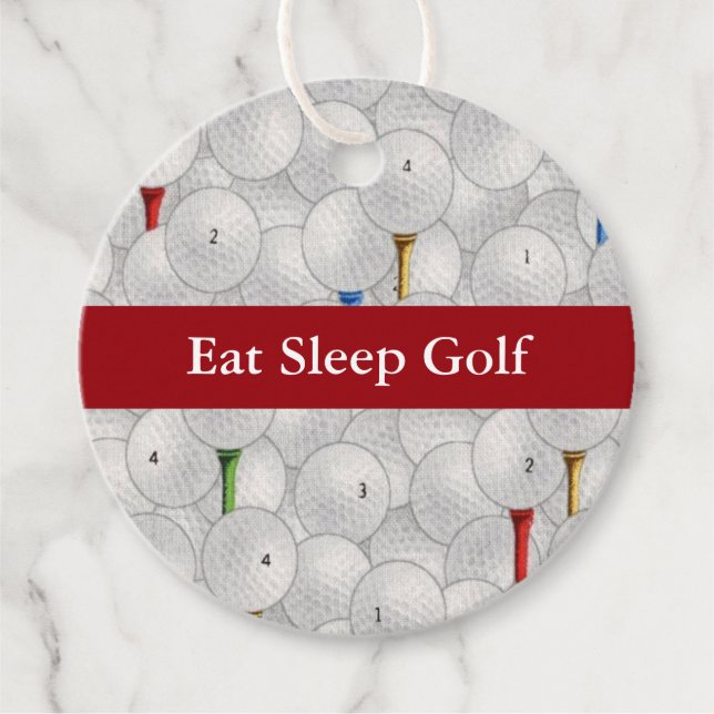 Eat Sleep Golf Favour Tags (Front)