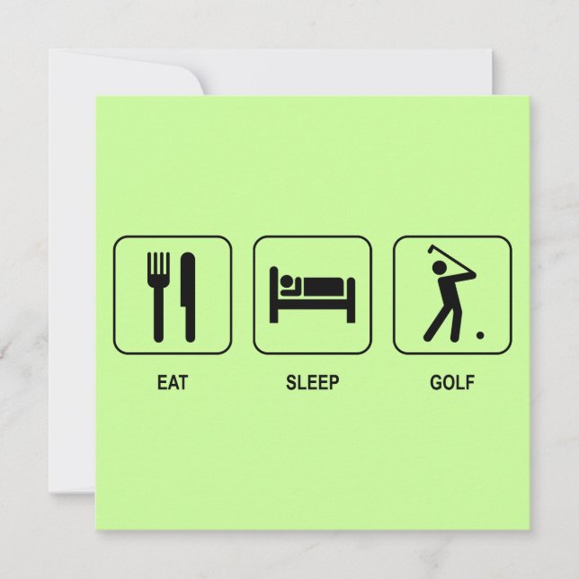 Eat Sleep Golf Invitation (Front)