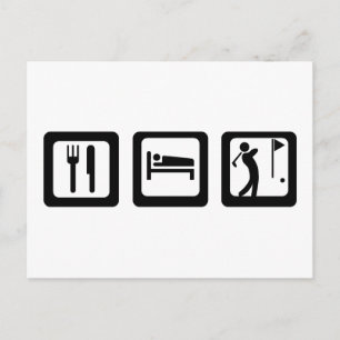 Eat Sleep Golf Postcard