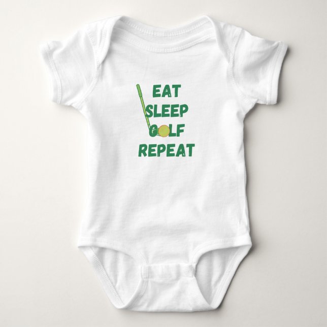 Eat Sleep Golf Repeat Baby Bodysuit (Front)