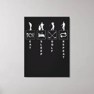 Eat Sleep Golf Repeat Canvas Print
