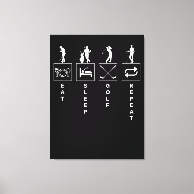 Eat Sleep Golf Repeat Canvas Print (Front)