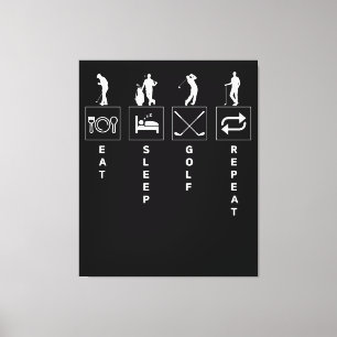 Eat Sleep Golf Repeat Canvas Print
