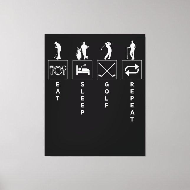 Eat Sleep Golf Repeat Canvas Print (Front)