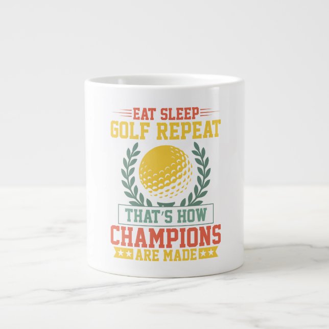 Eat Sleep Golf Repeat Champions Golf Large Coffee Mug (Front)