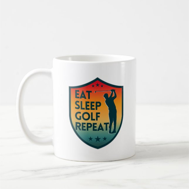 EAT SLEEP GOLF REPEAT COFFEE MUG (Left)