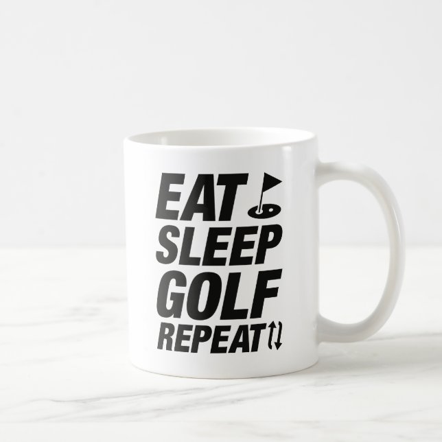Eat Sleep Golf Repeat Coffee Mug (Right)