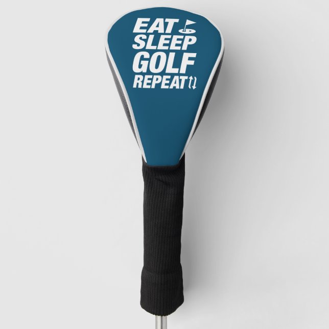 Eat Sleep Golf Repeat Golf Head Cover (Front)