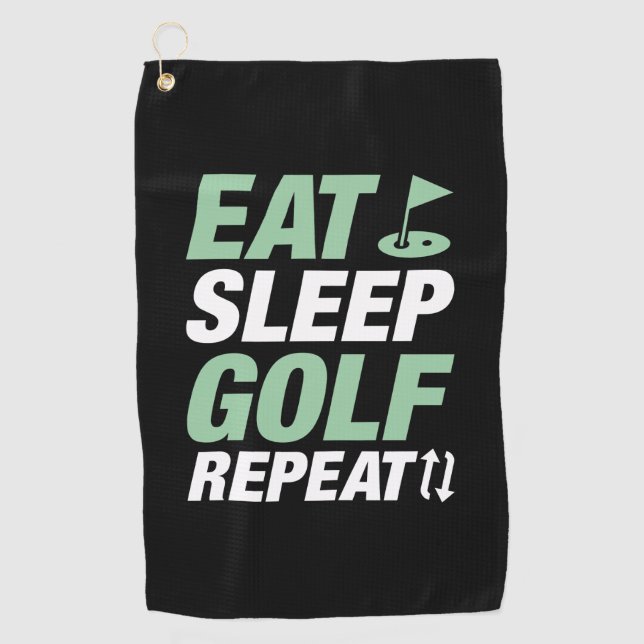 Eat Sleep Golf Repeat Golf Towel (Front)