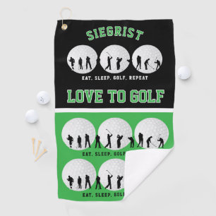 Eat, Sleep, Golf Repeat Golf Towel
