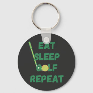 Eat Sleep Golf Repeat Key Ring