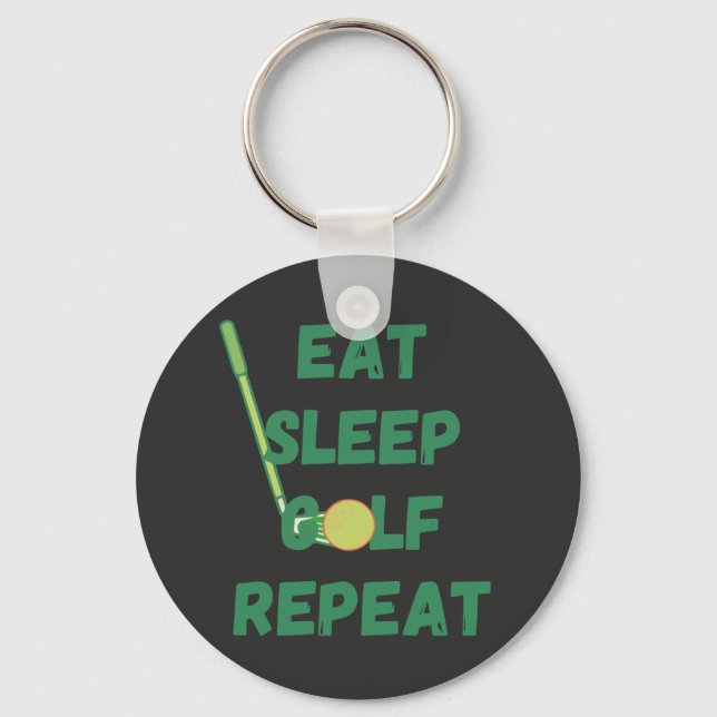 Eat Sleep Golf Repeat Key Ring (Front)
