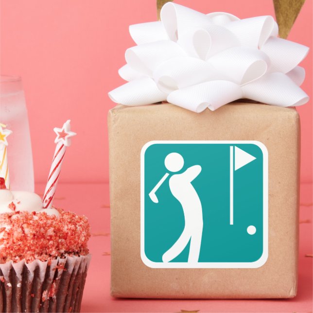 Eat Sleep Golf Square Sticker (Party)