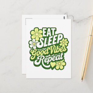 Eat Sleep Good Vibes Repeat Postcard