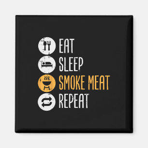 Eat Sleep Grill Meat Repeat Bbq Rbecue Grill Men W Magnet