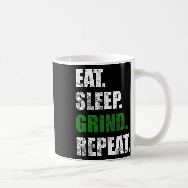 Eat Sleep Grind Repeat Retro Skateboarding Gift  Coffee Mug (Right)