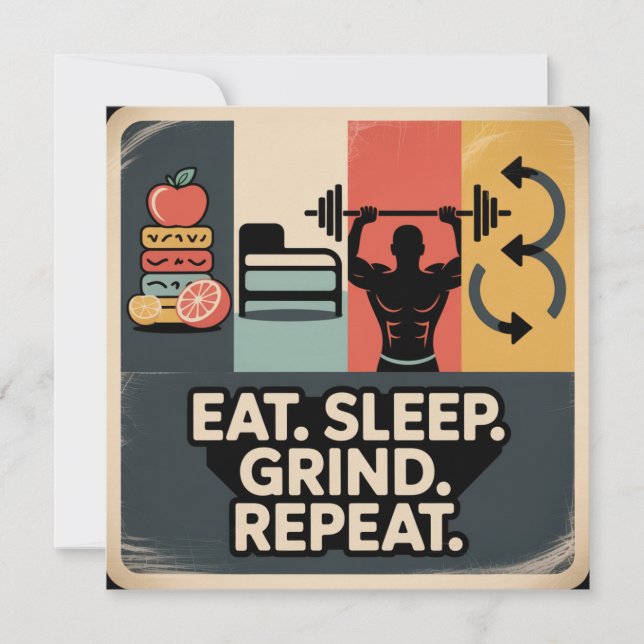Eat. Sleep. Grind. Repeat Save The Date (Front)