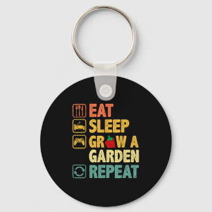 Eat Sleep Grow A Garden Repeat Funny Game Gamer Key Ring