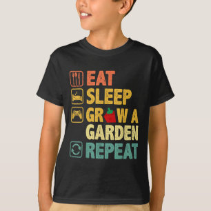Eat Sleep Grow A Garden Repeat Funny Game Gamer T-Shirt