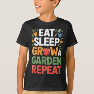 Eat Sleep Grow A Garden Repeat Funny Gamer Design  T-Shirt