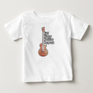 Eat sleep guitar repeat. motivational quote baby T-Shirt