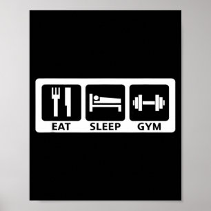 Eat Sleep Gym Fitness Trainer Workout Gift Poster