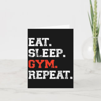 Eat Sleep Gym Repeat Funny Fitness Training Workou Card