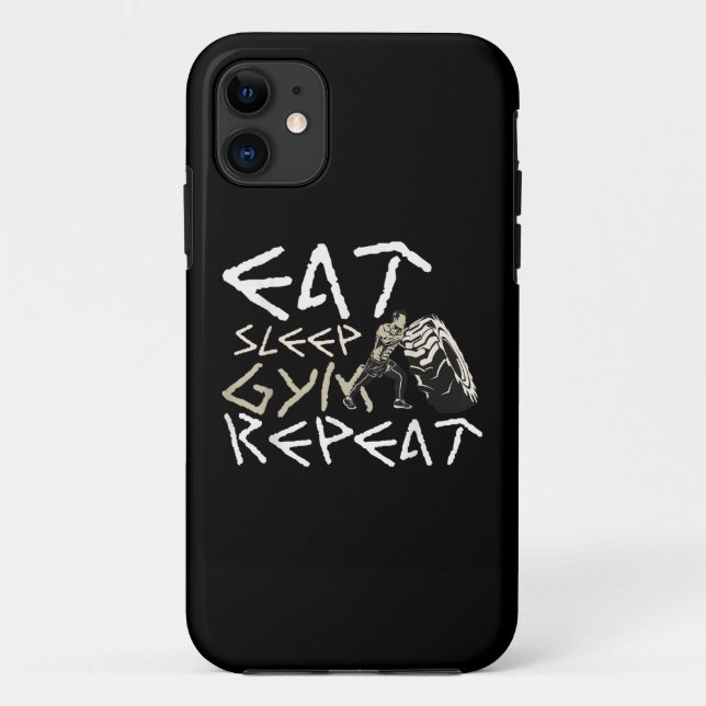 Eat Sleep Gym Repeat Funny Quote Case-Mate iPhone Case (Back)