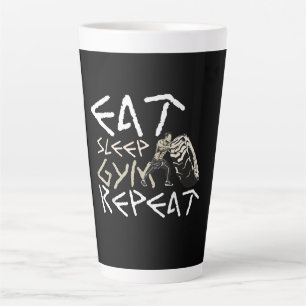 Eat Sleep Gym Repeat Funny Quote Latte Mug