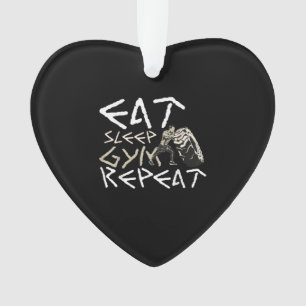 Eat Sleep Gym Repeat Funny Quote Ornament
