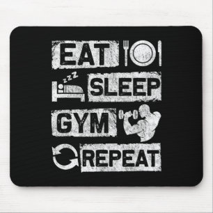 Eat Sleep Gym Repeat Funny Sports Bodybuilding Clo Mouse Pad