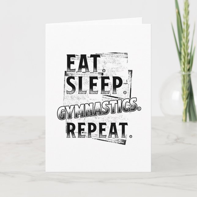 Eat Sleep Gymnastics Repeat Card (Front)
