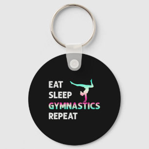 Eat Sleep Gymnastics Repeat Girl Women Funny  Key Ring