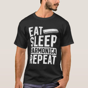 Eat Sleep Harmonica Repeat Harmonica T-Shirt