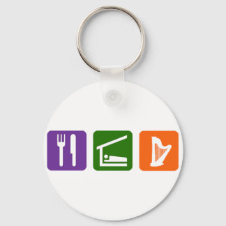 Eat Sleep Harp Key Ring