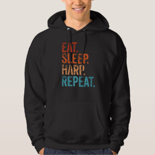 Eat Sleep Harp Repeat Harpist Harp Player Musical Hoodie