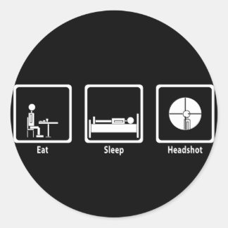Eat, Sleep, Headshot - FPS Gamer Classic Round Sticker
